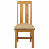 Sedia da pranzo 2 pcs Legno di Quercia Massello Beige