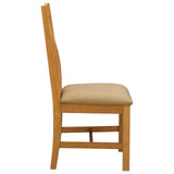 Sedia da pranzo 2 pcs Legno di Quercia Massello Beige