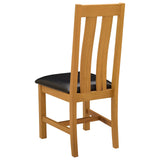 Sedia da pranzo 2 pcs Legno di Quercia Massello Nero