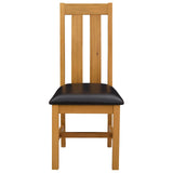 Sedia da pranzo 2 pcs Legno di Quercia Massello Nero
