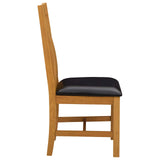 Sedia da pranzo 2 pcs Legno di Quercia Massello Nero