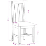 Sedia da pranzo 2 pcs Legno di Quercia Massello Nero