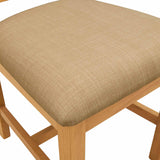 Sedia da pranzo 2 pcs Legno di Quercia Massello Beige