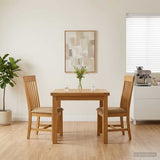 Sedia da pranzo 2 pcs Legno di Quercia Massello Beige