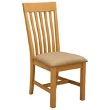 Sedia da pranzo 2 pcs Legno di Quercia Massello Beige
