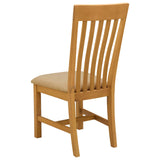 Sedia da pranzo 2 pcs Legno di Quercia Massello Beige