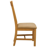 Sedia da pranzo 2 pcs Legno di Quercia Massello Beige