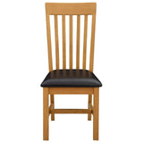 Sedia da pranzo 2 pcs Legno di Quercia Massello Nero