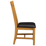 Sedia da pranzo 2 pcs Legno di Quercia Massello Nero