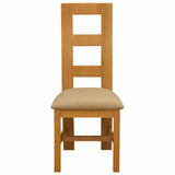 Sedia da pranzo 2 pcs Legno di Quercia Massello Beige