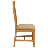 Sedia da pranzo 2 pcs Legno di Quercia Massello Beige