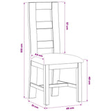 Sedia da pranzo 2 pcs Legno di Quercia Massello Beige