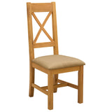 Sedia da pranzo 2 pcs Legno di Quercia Massello Beige