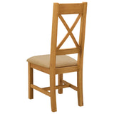 Sedia da pranzo 2 pcs Legno di Quercia Massello Beige