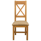 Sedia da pranzo 2 pcs Legno di Quercia Massello Beige