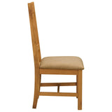 Sedia da pranzo 2 pcs Legno di Quercia Massello Beige