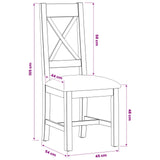 Sedia da pranzo 2 pcs Legno di Quercia Massello Beige