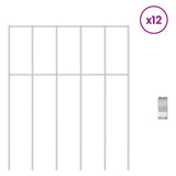 Pannello di Recinzione da Giardino 12 pcs Acciaio zincato