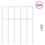 Pannello di Recinzione da Giardino 24 pcs Acciaio zincato