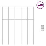 Pannello di Recinzione da Giardino 48 pcs Acciaio zincato