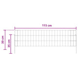 Recinzione da Giardino con Picchetti 12 pcs 115 x 30 cm Mesh