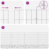 Recinzione da Giardino con Picchetti 12 pcs 55 x 50 cm Mesh