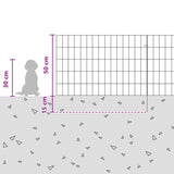 Recinzione da Giardino con Picchetti 24 pcs 75 x 50 cm Mesh