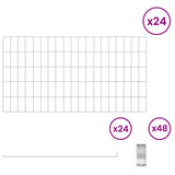 Recinzione da Giardino con Picchetti 24 pcs 95 x 50 cm Mesh