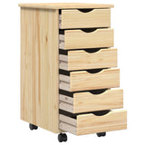 Set scrivania e mobiletto su ruote MOSS 2 pcs Marrone