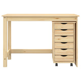 Set scrivania e mobiletto su ruote MOSS 2 pcs Marrone