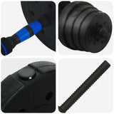Set di Manubri 2-in-1 40kg Nero e Blu Cemento e sabbia di ferro