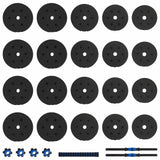 Set di Manubri 2-in-1 40kg Nero e Blu Cemento e sabbia di ferro