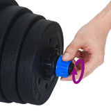 Set di Manubri 2-in-1 40kg Nero e Blu Cemento e sabbia di ferro