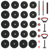 Set di Manubri 4-in-1 40kg Nero e Rosso