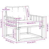 Set di divani da esterno Legno di Acacia Massello e Textilene