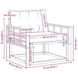 Set di divani da esterno Legno di Acacia Massello e Textilene