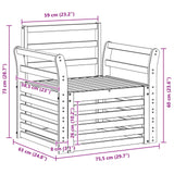 Set di divani da esterno Legno di Acacia Massello Bianco