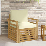 Set di divani da esterno Poliestere Bianco