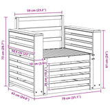 Set di divani da esterno Legno di Acacia Massello Bianco