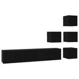 Set mobile TV 6 pcs 80 x 30 x 30 cm Rovere Nero