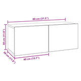 Set mobile TV 6 pcs 80 x 30 x 30 cm Rovere Nero