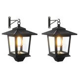 Lampada da Muro with LED Bulb 2 pz Nero 19 x 14 x 25 cm