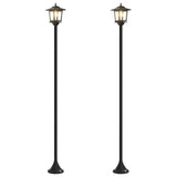 Set di Lampioni with LED Bulb 2 pz Nero 16 x 16 x 156 cm