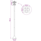 Set di Lampioni with LED Bulb 2 pz Nero 16 x 16 x 156 cm