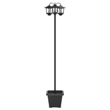 Lampione a 3 teste con vasi with LED Bulb Nero 32 x 32 x 188 cm