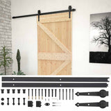 Porta scorrevole Naturale e Nero 80 x 210 cm