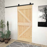Porta scorrevole Naturale e Nero 100 x 210 cm