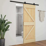 Porta scorrevole Naturale e Nero 100 x 210 cm
