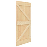 Porta scorrevole 2 pcs Naturale e Nero Legno Massello di Pino