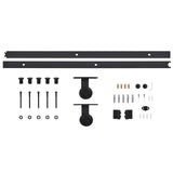 Porta scorrevole 2 pcs Naturale e Nero Legno Massello di Pino